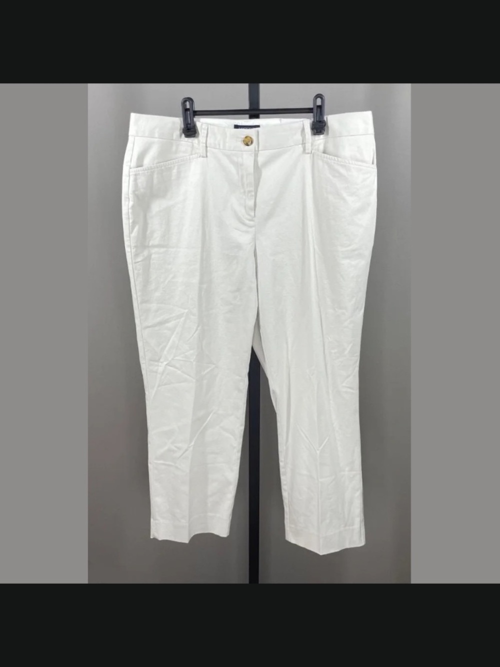 NEW Lands End Pants Womens 14 khaki beige straight leg casual
